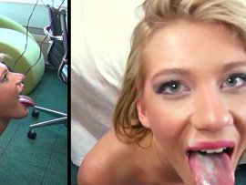 Huge Facial For A Beautiful Blonde Beauty Sucking