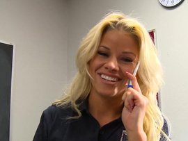 Pretty Blonde Fucking In Dark And Getting Covered