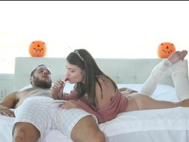 Halloween Banging With A Tiny Boobs Teen Cutie