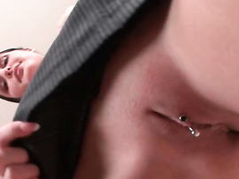 Pierced Tasty Clit Of A Hot Brunette Gets Fingered