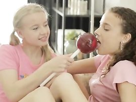 Pigtailed Blonde Lesbian Pleasures Her Girlfriend