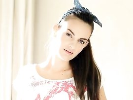 Fondling Her Tiny Tits And Hard Nipples Solo